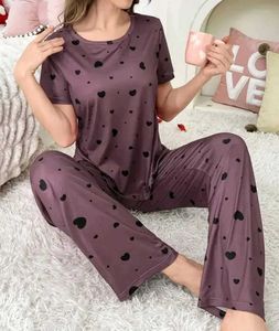Heart Print Pajama Set