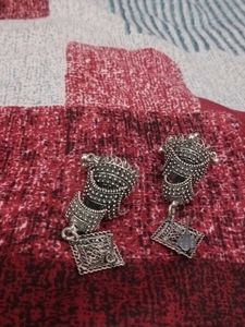Oxidized Jhumka Earrings