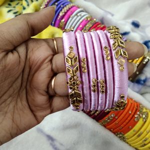 3 Set Combo Handcrafted Silk Thread Bangles