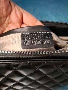 Chanel Inspired Black Quilted Jumbo Sling