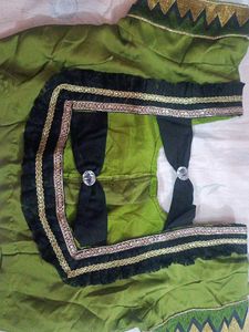 Green Embroidered Saree With Blouse