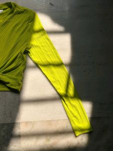 Green Knotted Crop Top