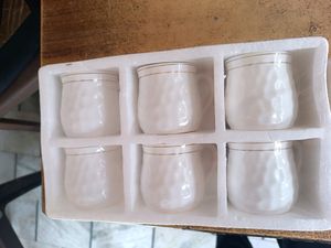 White Cup Set Golden Line Of2set Combo