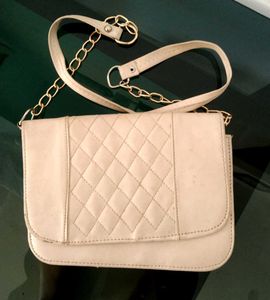Women Cream Sling Bag