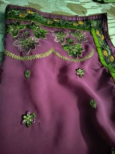 Beautiful Saree In Purple 💜 Colour