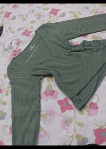 Hollister green Wrap Top