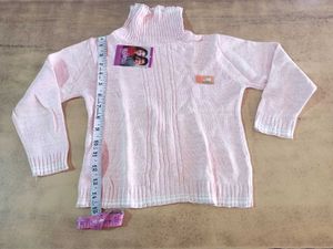 Cute Pink Knit Turtleneck Sweater