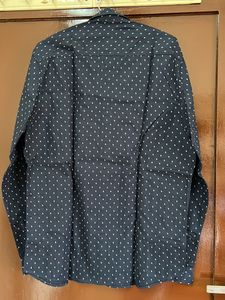 Blue Shirt With Minimal White Print