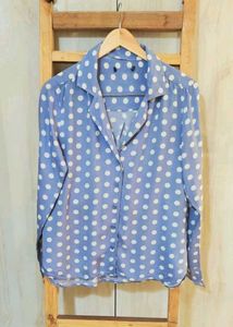 Grey Printed Cotton Shirt Size-34-36