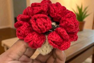 Crochet Rose Flower Coasters 💐