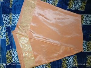 Peach Satin SareeSaree