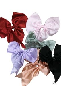 Satin Hair Bow Clips Set Of 6