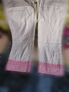 White Embroidered pant