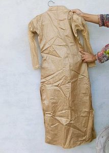 Elegant Gold Embroidered Kurta