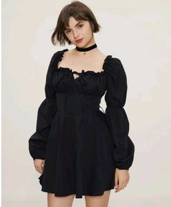 Black Tie-Back Mini Dress