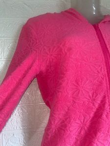 Pink Floral Zip-Up Hoodie