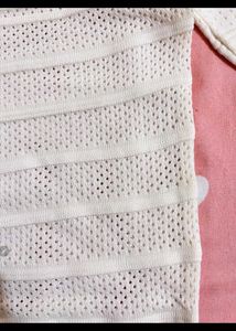 White Knit Off-Shoulder Top