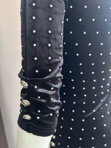 Studded Black Velvet Dress
