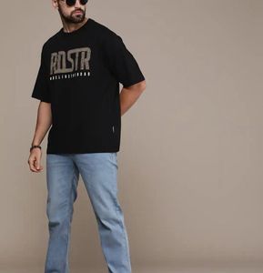ROADSTER  Cotton Black Relaxed Fit Tee