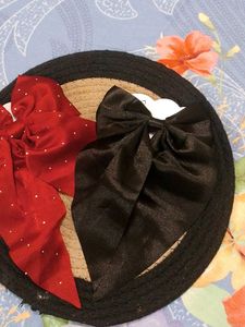 Satin Hair Clips With Bows