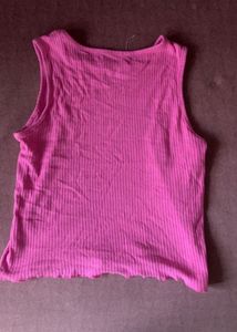 Pink Ribbed Tank Top