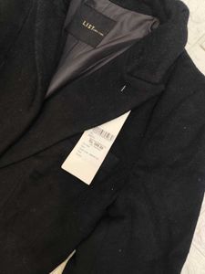 Women Elegant Black Coat - Size S