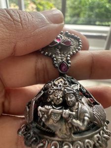 Tribe By Amrapali Silver Radha Krishna Jhumka
