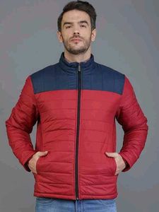 Stylish Color Block Padded Jacket, M Size