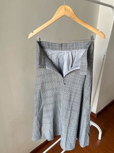 Asymmetrical Fold Pleat MIDI Skirt