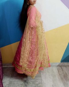 Pink Silk Anarkali