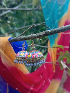 Meenakari Jhumkas