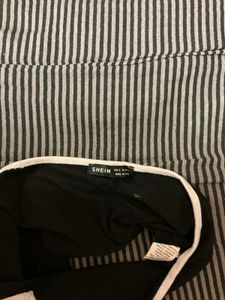 Black &amp; White Halter Crop Top