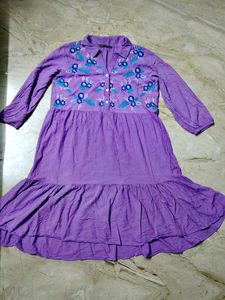 Purple Embroidered Dress