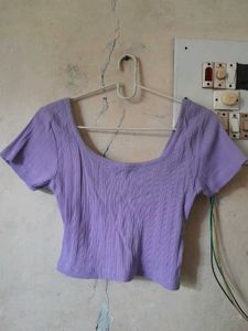 Purple Ribbed Top
