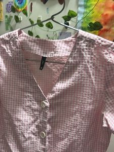 Cute Pink Gingham Top