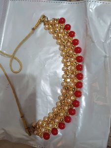 Red &amp; Pearl Statement Necklace