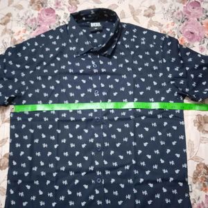 Diesel Navy Printed Cotton Shirt
