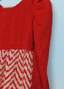 Red Patterned Maxi Dress