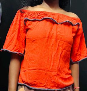 Orange Off-Shoulder