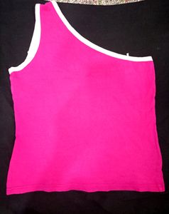 Pink One Side Tank Top..