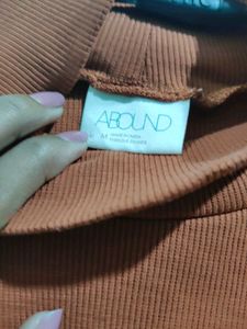 Rust Mock Neck Body Suit Top