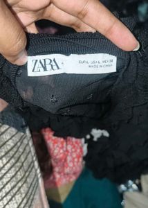 Zara Textured Floral Applique Jacket