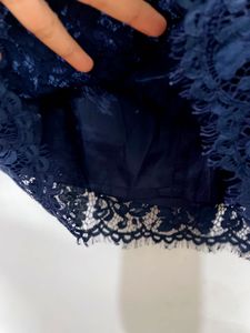 Dark Blue Lace Skirt