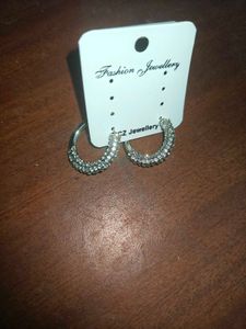 Sparkling Silver Hoop Earrings