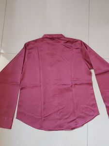 Elegant Pink Satin Shirt