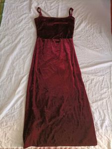 Burgundy Velvet Slip Dress