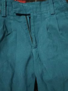 Vintage Teal Wide-Leg Pants