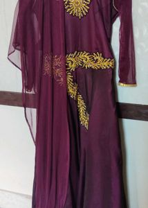 Elegant Maroon Embroidered Anarkali