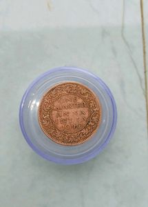 1940 Quarter Anna India Coin George VI