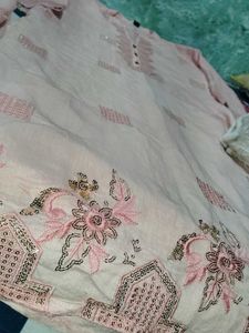 Pink Embroidered Kurta Set